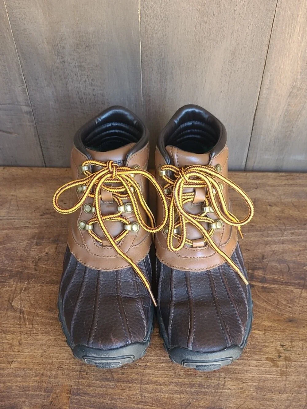Polo Sport Ralph Lauren Duck Boots Women's sz 8 Leather Lace Up Waterproof